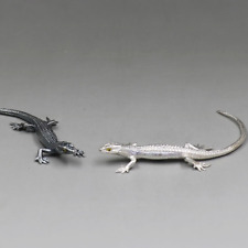 925 Sterling Solid Silver Lizard Ornament Chinese Tea Pets picture