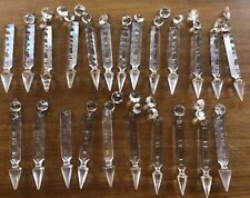 Lot of 23 Vintage Cut Crystal Prisms Chandelier Lamp Parts Spear 6” picture