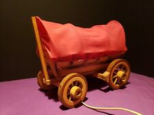 Vintage Wooden COVERED WAGON Western Stagecoach Night LIGHT Lamp - Works USA picture