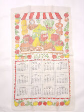 Vintage 1974 Calendar Vegetables Towel Decorative Wall Hanging Kitchen Decor picture