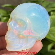 2'' Opalite Skull Quartz Crystal Carved Skull Reiki Realistic Gem Healing 1pc picture