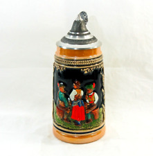 Vintage Zoller & Born ceramic beer stein mug with lid germany 12oz picture