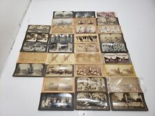 Lot Of 32 Stereoview Stereoscope Cards People Places Things Scenes Sepia B+W picture