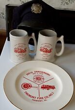 Two Vintage Pfaltzgbaft 286M Tremont Pa beer mugs, Tremont Fire chief hat, plate picture