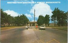 Vintage airport postcard, main gate, L.G. Hanscom Field, Bedford, Massachusetts picture