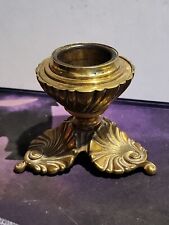 19th C Antique Ornate Dore Brass Desk Top Inkwell Gilded Brass Insert No Lid  picture