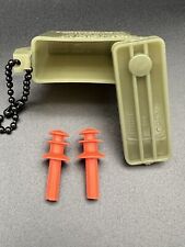 Military Issue Ear Plugs with Case & Chain - Army & Marine Corps Ear Protection picture