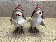 Coldwater Creek Whimsy Birds Christmas Holiday Winter Figurines, Set of 2 No Box picture