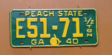 1940 Georgia Peach State  License Plate picture