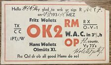 1931 - QSL Card - Olomouc, Czechoslovakia - OK2RM - Hans Woletz picture