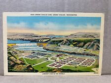 Grand Coulee Dam Grand Coulee Washington Linen Postcard No 1589 picture