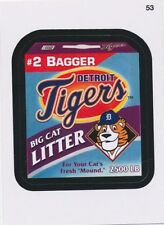  2016 TOPPS WACKY PACKAGES MLB - DETROIT TIGERS BIG CAT LITTER - STICKER #53 picture