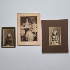 3 Antique Mother & Children Photographs 1890 - 1910 CDV Hoffmann Savanah GA picture