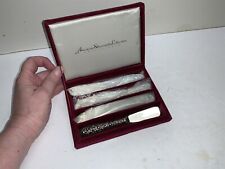 Godinger American Silversmith Set 4 Repousse Butter Condiment Spreaders Knives picture