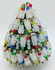 Vintage Handmade Safety Pin Bead Christmas Tree 6