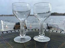 2 Vintage Hollow Stem Champagne Wine Glasses with Bulbous Stem picture