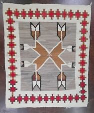 Vintage Reginal Native American Navajo Rug Feather  Design 52
