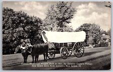 RPPC~Historic Conestoga Wagon @ New Salem State Park~PM 1950~Real Photo Postcard picture