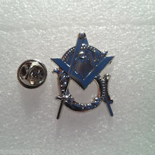  Large Masonic Antique Style Master Mason Lapel Pin BRITE Silver Finish picture