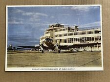 Postcard Dublin Ireland Airport Irish Air Lines Airplane Vintage PC picture