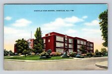 Danville IL-Illinois, Danville High School, Antique, Vintage Souvenir Postcard picture