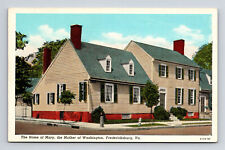 Linen Postcard Fredericksburg VA Virginia Home of Mary Mother of Washington picture