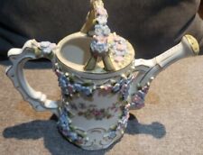 Antique Elfinware / Mossware Large Watering Pitcher C. 1890 With Marks picture