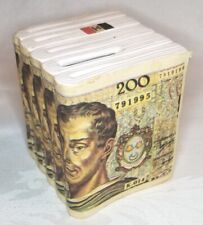 Vintage 200 Francs Ceramic Coin Bank From France picture
