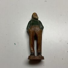 Vintage Hand-carved Wood Resin Folk Art Sculpture Old Man Green Shirt 5.5 Inches picture