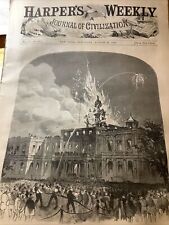 1858 HARPER’S WEEKLY ORIGINAL COMPLETE NEWSPAPER ~ CITY HALL NY FIRE picture
