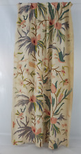 Vintage Crewel Work Hand Embroidered Birds Wall Hanging Curtain Panel 198x122cm picture