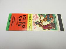 Y79 Matchbook Cover Igloo Cafe Forrest IL Illinois hillbilly picture