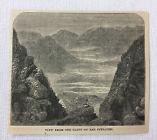 1872 small magazine engraving~ VIEW FROM THE CLEFT, RAS SUFSAFEH Mount Sinai picture