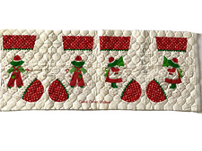 Vintage Country Cousins Christmas Stockings x2 Cranston Cut & Sew Quilted Fabric picture