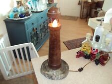 Antique-Vintage Lighthouse Lamp, Wood and Marble 15 inches tall picture
