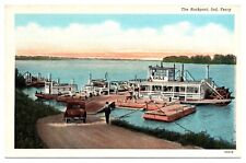 Vintage The Robert Miller Ferry, Paddle Wheel, 1940's, Rockport, IN Postcard picture