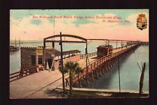 POSTCARD : FLORIDA - ST AUGUSTINE FL - SOUTH BEACH BRIDGE MATANZAS RIVER 1916 picture
