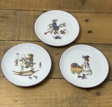3 Vintage Reutter Porzellan Porcelain Tea Plates, Lenox Children at Play Prints picture
