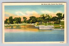 Kansas City KA-Kansas, Big Eleven Lake, Antique Vintage Souvenir Postcard picture
