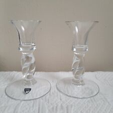 Set of 2 Orrefors Sweden Glass Collectable Church &Dwight Co. Candlesticks picture