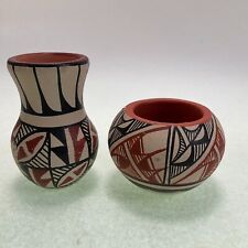 Vintage Jemez Polychrome Small Pottery Pot & Vase Signed picture
