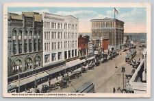 Postcard West Side Of Main Street Looking North Akron Ohio Posted 1917 picture