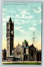 Boston MA, New Old South Church, Trolley Massachusetts c1909 Vintage Postcard picture