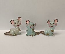 Trio of Tiny Grey Mice  Figurines picture