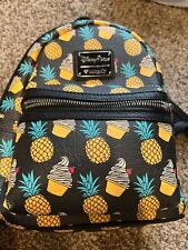 Disney Parks Loungefly Dole Whip Pineapple Swirl Mini Black Backpack Bag picture