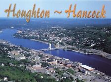 Postcard MI Houghton Hancock Bridge Portage Lake Lift Bridge Houghton County 6x4 picture