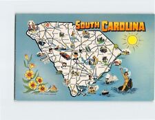 Postcard Map of South Carolina USA North America picture