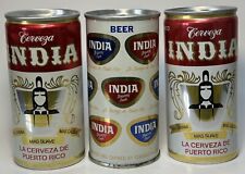 Three Cerveza India 10 Oz EMPTY Tab Top Beer Cans picture