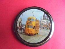 Cool Vintage Cleveleys Church Street Double Decker Bus Transportation Pinback picture