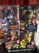 FNAF Flocked Youtooz Full Set all 4 Characters Freddy chica bonnie Foxy picture